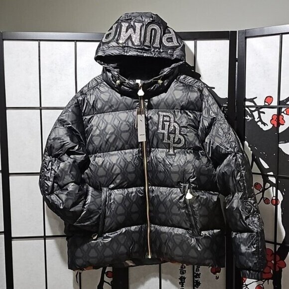 Puma x Dapper Dan Studded Puffer Bomber Reversible Jacket Coat NWT Small - Picture 2 of 15